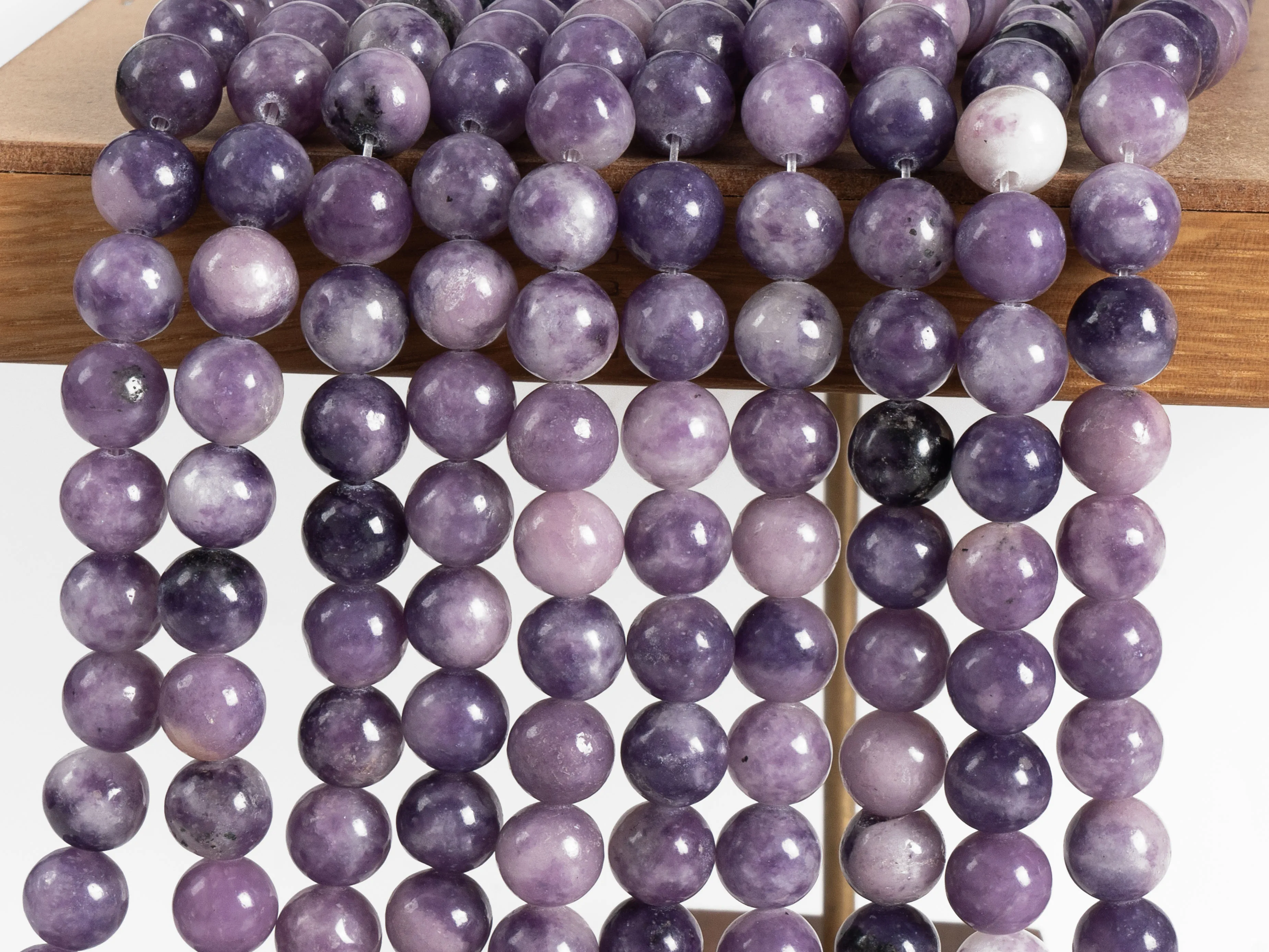 Genuine Natural Heather Purple Lepidolite Beads Grade AA  Gemstone Round Loose Beads 6/8/10mm for Jewelry Making