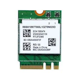 RTL8723BE Realtek Wifi Card 300Mbps NGFF/M.2 802.11/B/G/N Wireless Card for DELL Asus Toshiba Acer HP Pavilion/Elitebook,Probook