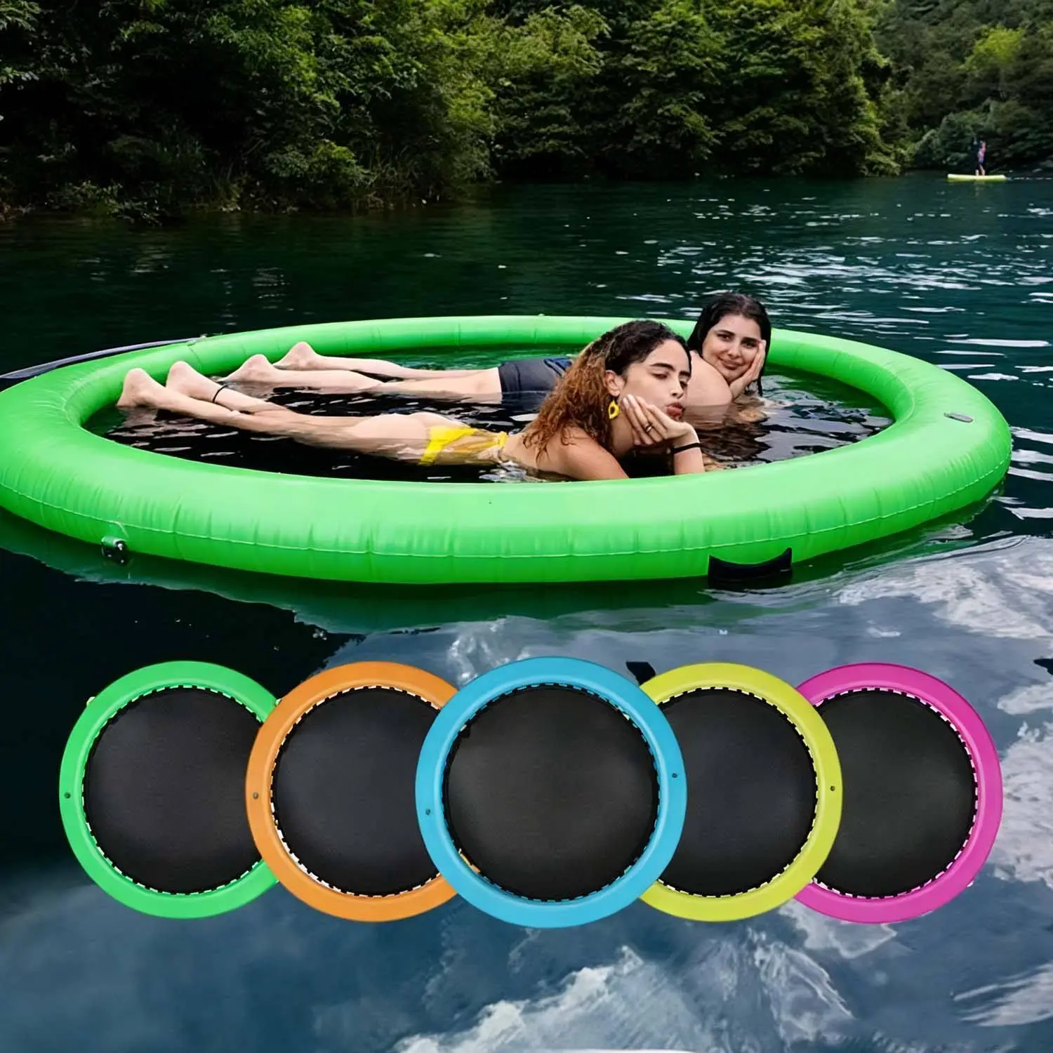2.4M Inflatable Water Hammock PVC Floating Table & Dock for Outdoor Water Play