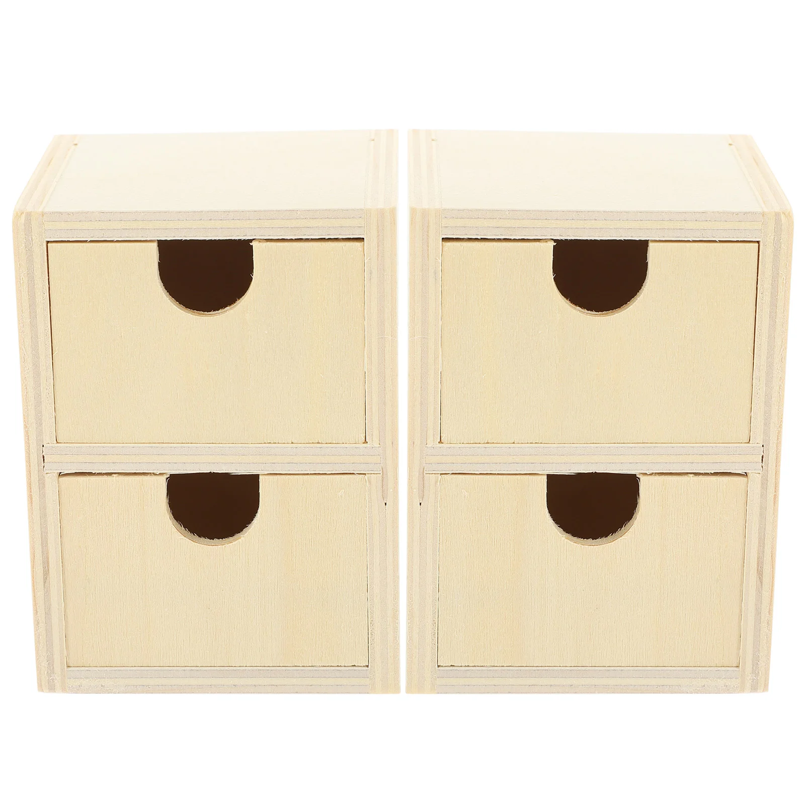 2 pcs Unpainted Wooden Small Drawers DIY Blank Wooden Small Drawers 2 Layers Small Drawers wood small drawer