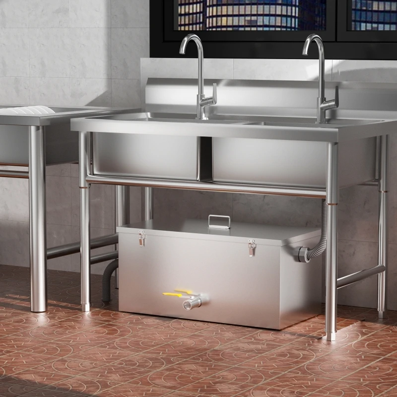 Imagem -02 - Interceptor de Graxa de Armadilha de Óleo de Água Separador de Filtro Tratamento de Águas Residuais de Cozinha para Restaurante e Casa Aço Inoxidável