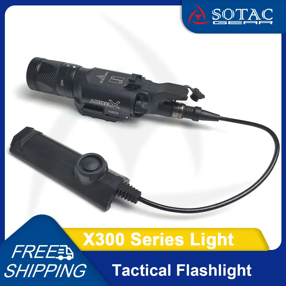 SOTAC X300 Series Flashlight with Switch X300U X300V IR Scout Light Fit 20mm Rail Tactical Weapon Accessories