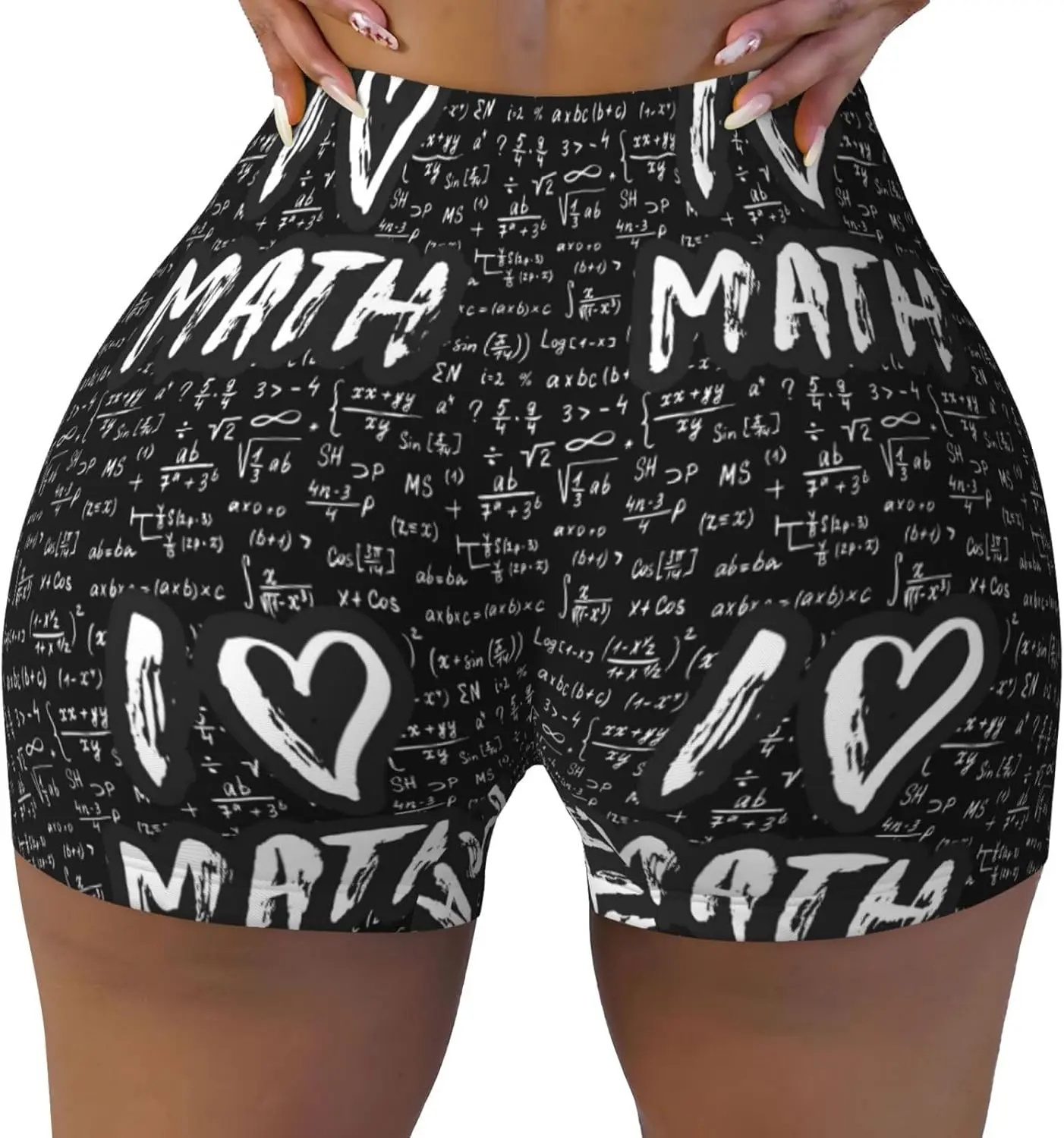 أنا أحب الرياضيات طباعة المرأة تجريب السراويل للرياضة الرياضية الجري المشي لمسافات طويلة السائق اليوغا رياضة السراويل ضغط الرطوبة فتل #2