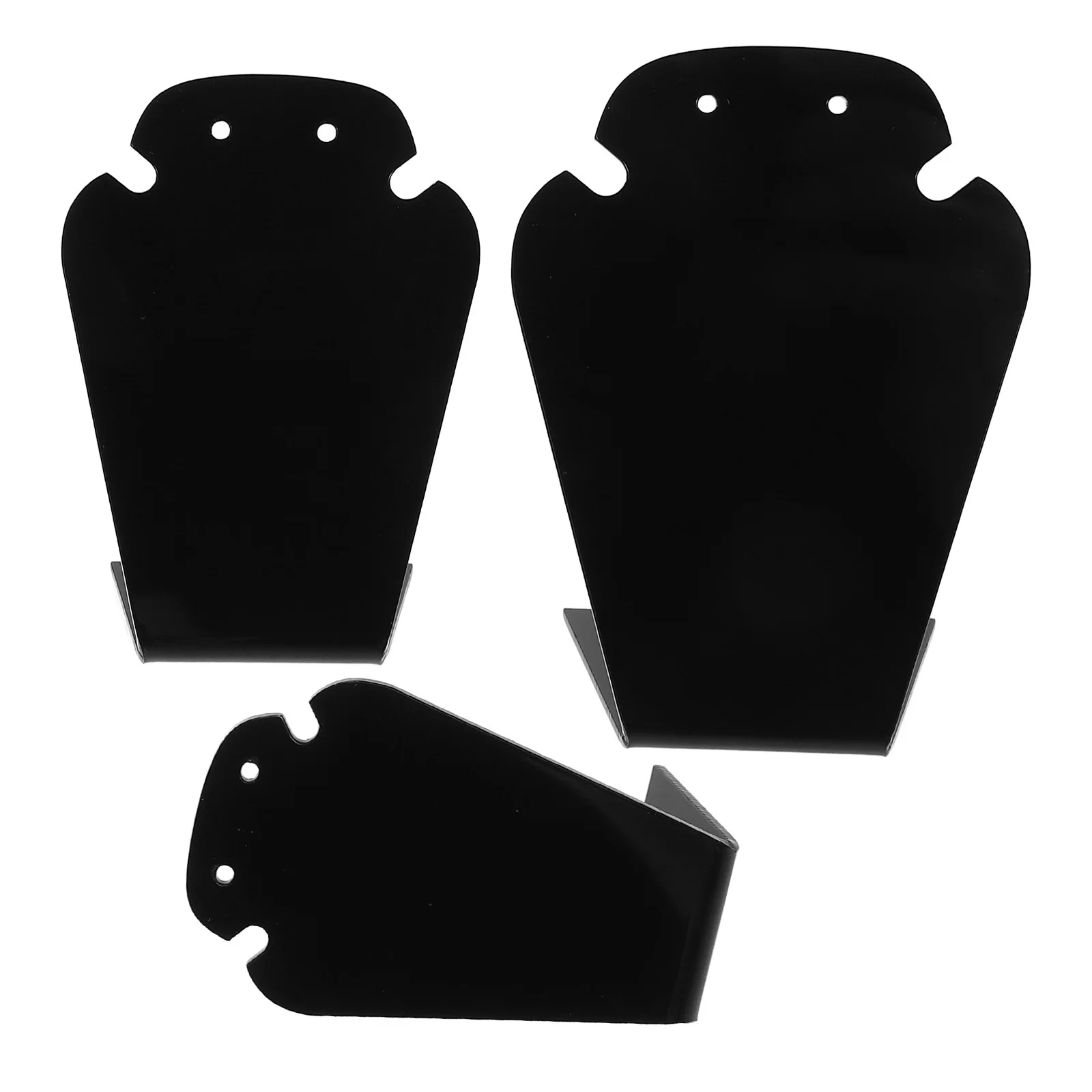 3개 세트 목걸이 디스플레이 스탠드 세트 우아한 ABS 보석 정리함 휴대용 귀걸이 진열대 소매점 쇼케이스용