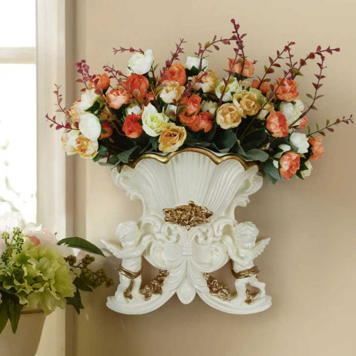 European-style decorative creative angel wall-mounted flower pot, wall vase, three-dimensional wall decoration crafts