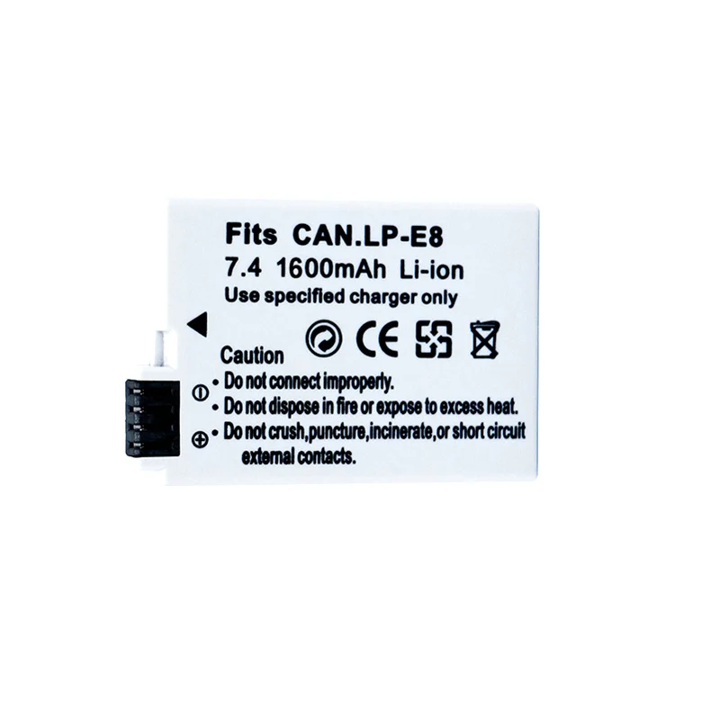 Battery LP E8 1600mah LPE8 7.4V For Canon EOS Rebel T3i T2i T4i T5i 600D 550D 650D 700D Kiss X5 X4 X6 X7 Battery LP-E8