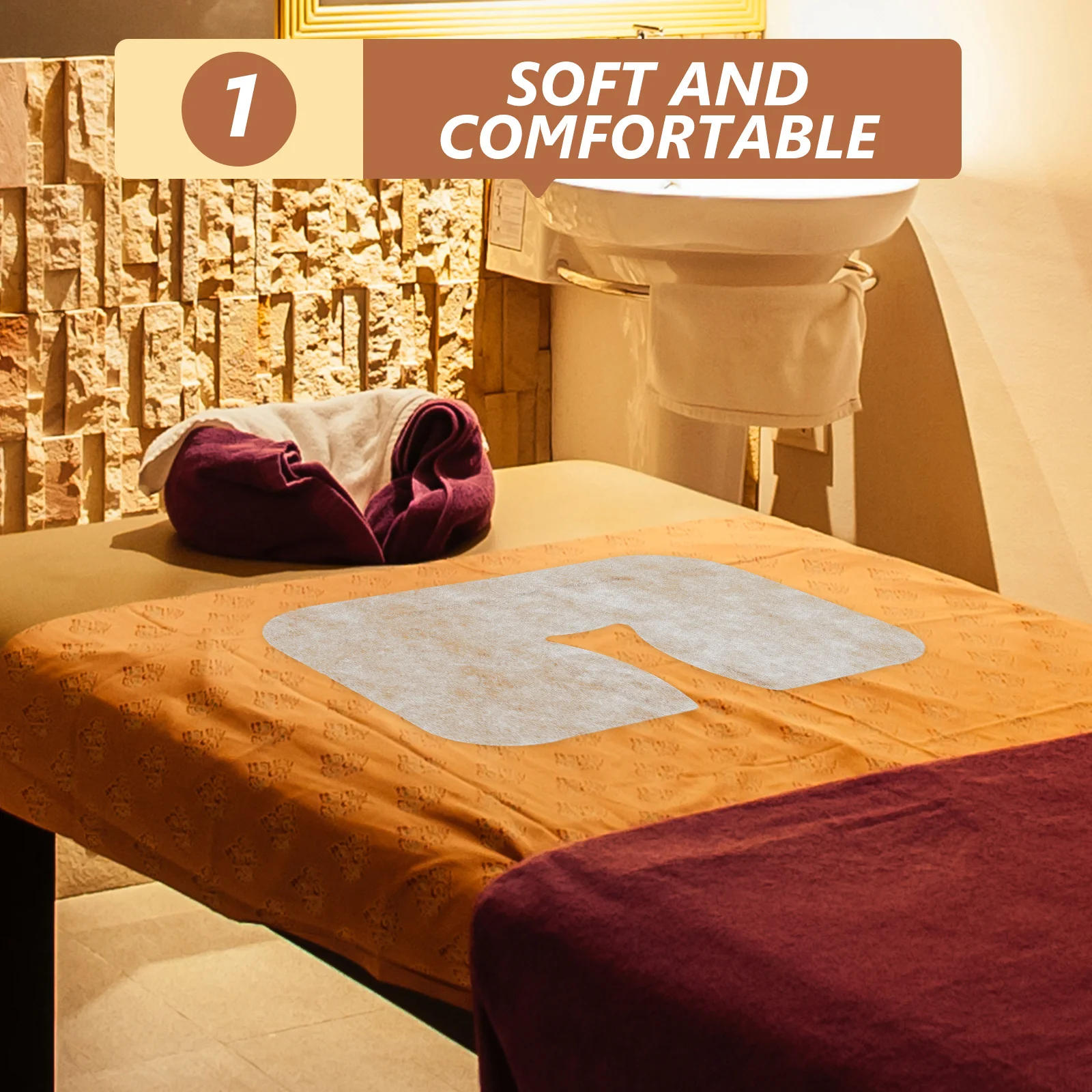 

100Pcs Hole Towel Disposable Face Rest Covers Soft Breathable Microfiber for Massage Table Spa Salon Bed Face Hole Pads