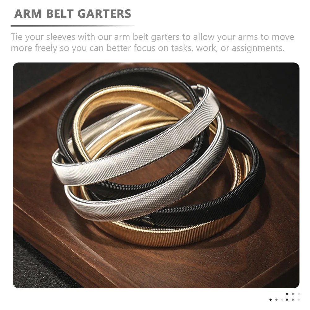 

3Pairs Adjustable Elastic Metal Arm Bands Anti-Slip Shirt Sleeve Garters Men Fashion Durable Comfortable Fashion Men Arm Ring