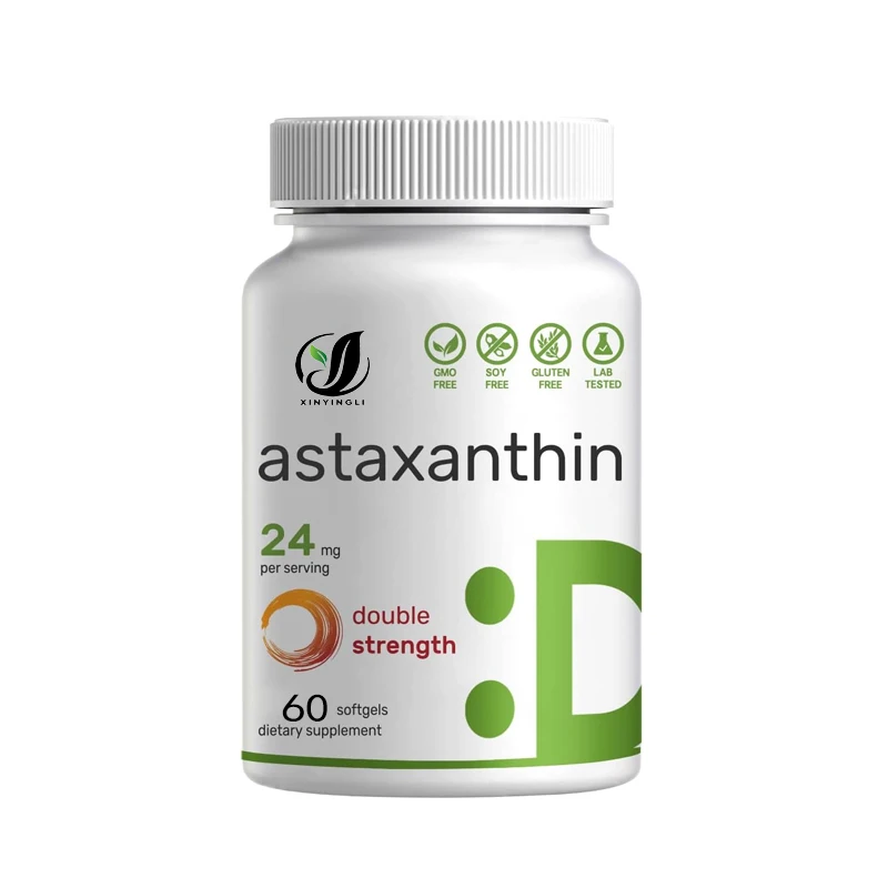 

Astaxanthin 24 milligrams per serving, an antioxidant supplement for skin, eyes, joints, and immune support