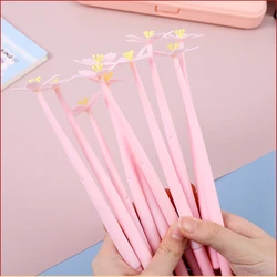 24 Pcs Creative Beautiful Cherry Blossom Gel Pen Small Fresh and Lovely Flower Pen Student Exam Writing