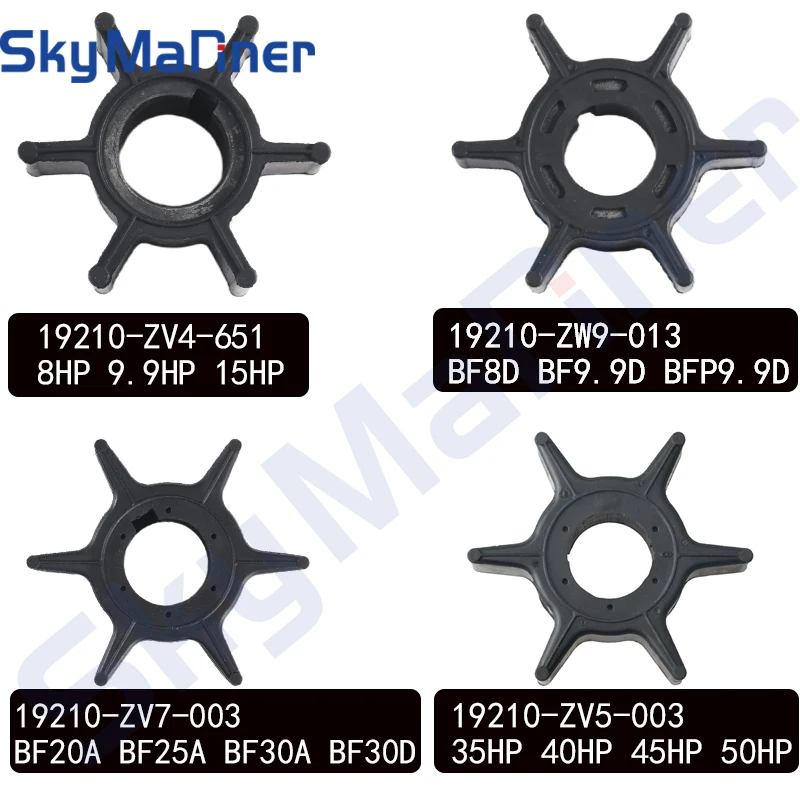 19210-ZW9-013 Water Pump Impeller For Honda 8HP 9.9HP 15HP BF8D BFP8D BF9.9D BFP9.9D BF20A BF25A BF30A BF30D  35HP 40HP 45HP