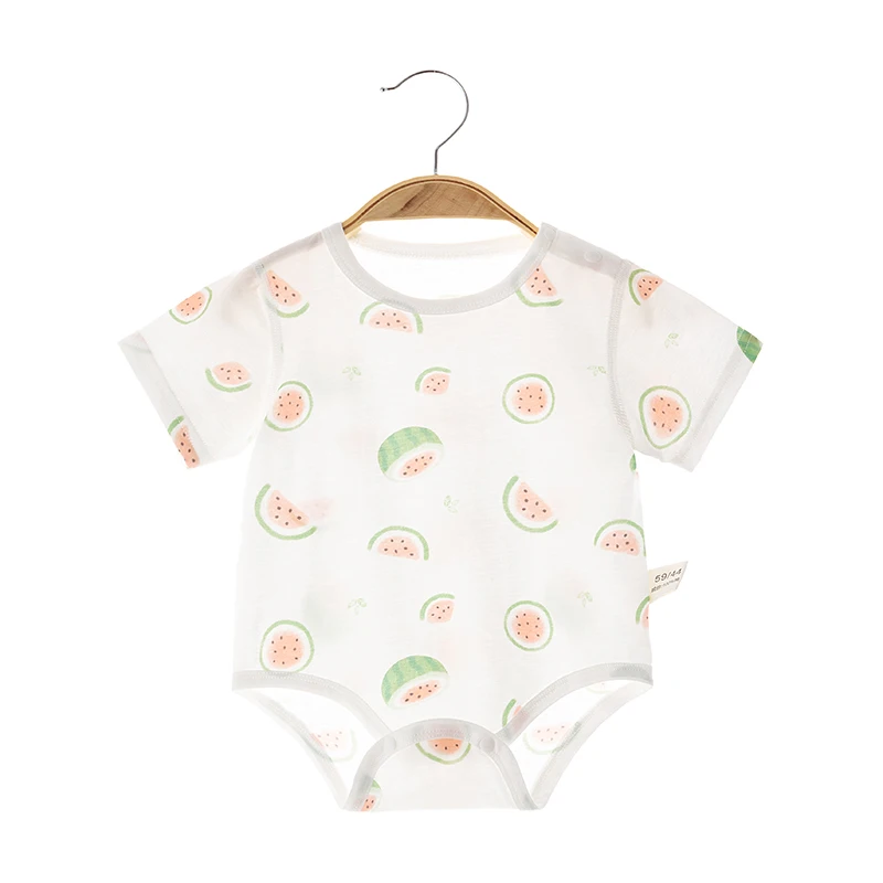 

Summer Lightweight Short Sleeve Baby Bibs Unisex Breathable Cool Triangle Crawling Suit for Infants And Toddlers