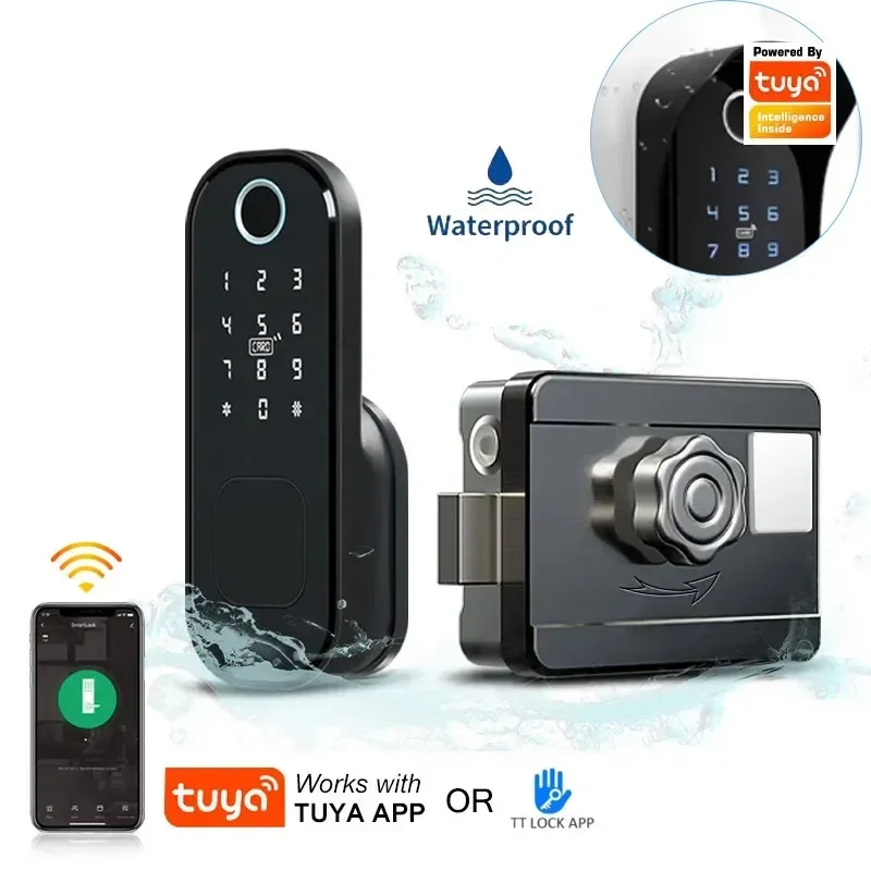 Tuya Lock Mobile APP Control Bluetooth Smart Fingerprint Password Swipe IC Card Door Lock Remote Send
