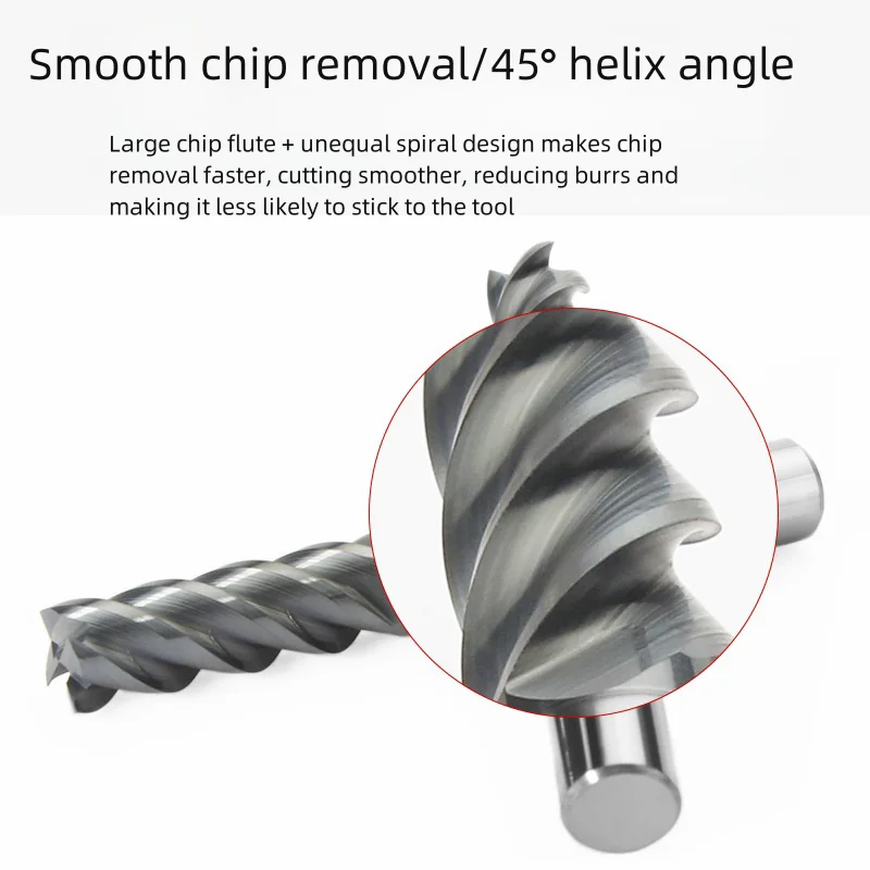 HRC58 Solid Carbide End Mill For Steel 4 Flute Milling Cutter Machining Cutting Tool CNC Router Bits D4 5 6 8 10 1214 16 18 20MM