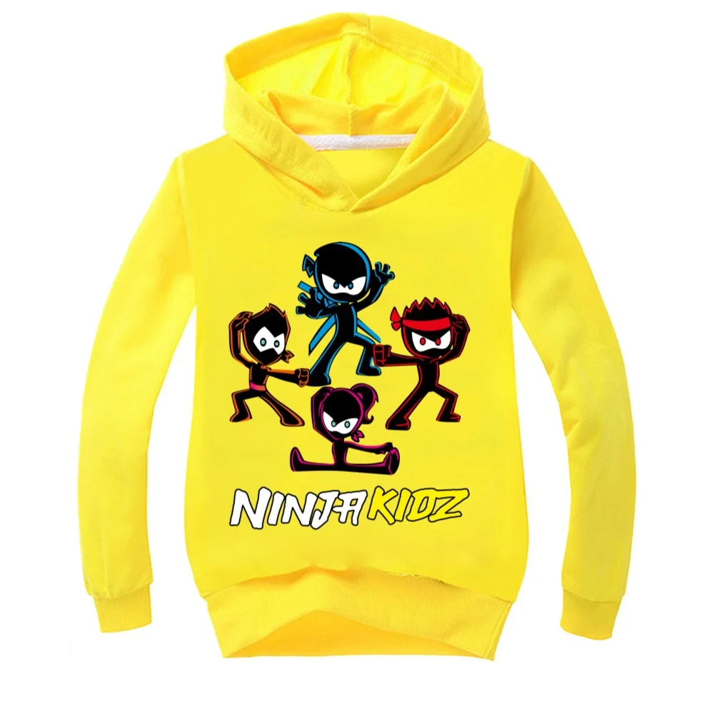 Boys Hooded Pullover Girls T Shirt NINJA KIDZ Kids Casual Sweatershirt Child Fashion Clothes Cotton Birthday Coat Costume 2-16Y