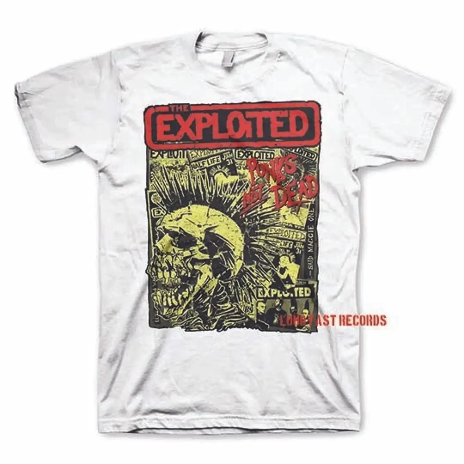 THE EXPLOITED PUNKS NOT DEAD T SHIRT oi punk rock d beat uk82 official vintage Washed Stretched Top For Everyday Wear