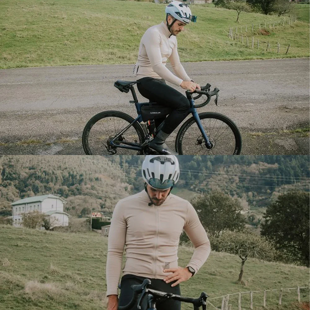 Ykywbike Winter Cycling Jersey Men's Thermal Fleece Bicycle Clothing MTB Long Sleeve Warm Tops Road Bike Jacket Riding Clothes