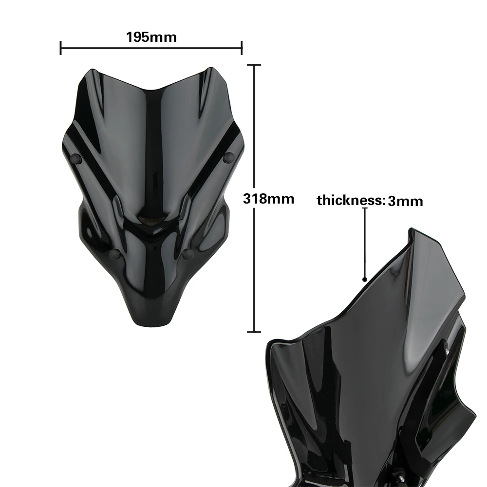 Windscreen Windshield For Yamaha MT07 FZ07 2021-2024 Motorcycle Wind Deflector Protector Double Bubble Wind Screen With Bracket