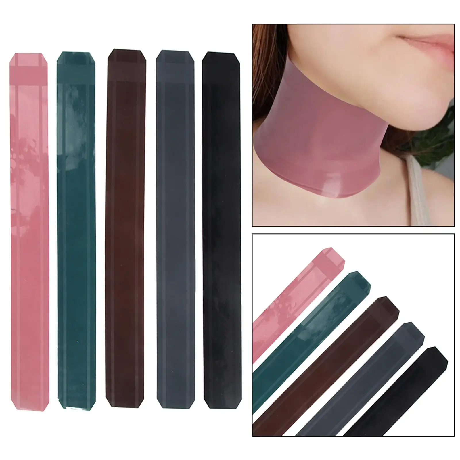 5 Pieces Salon Hair Cutting Collars Professional Silicone Haircut Neck Wrap