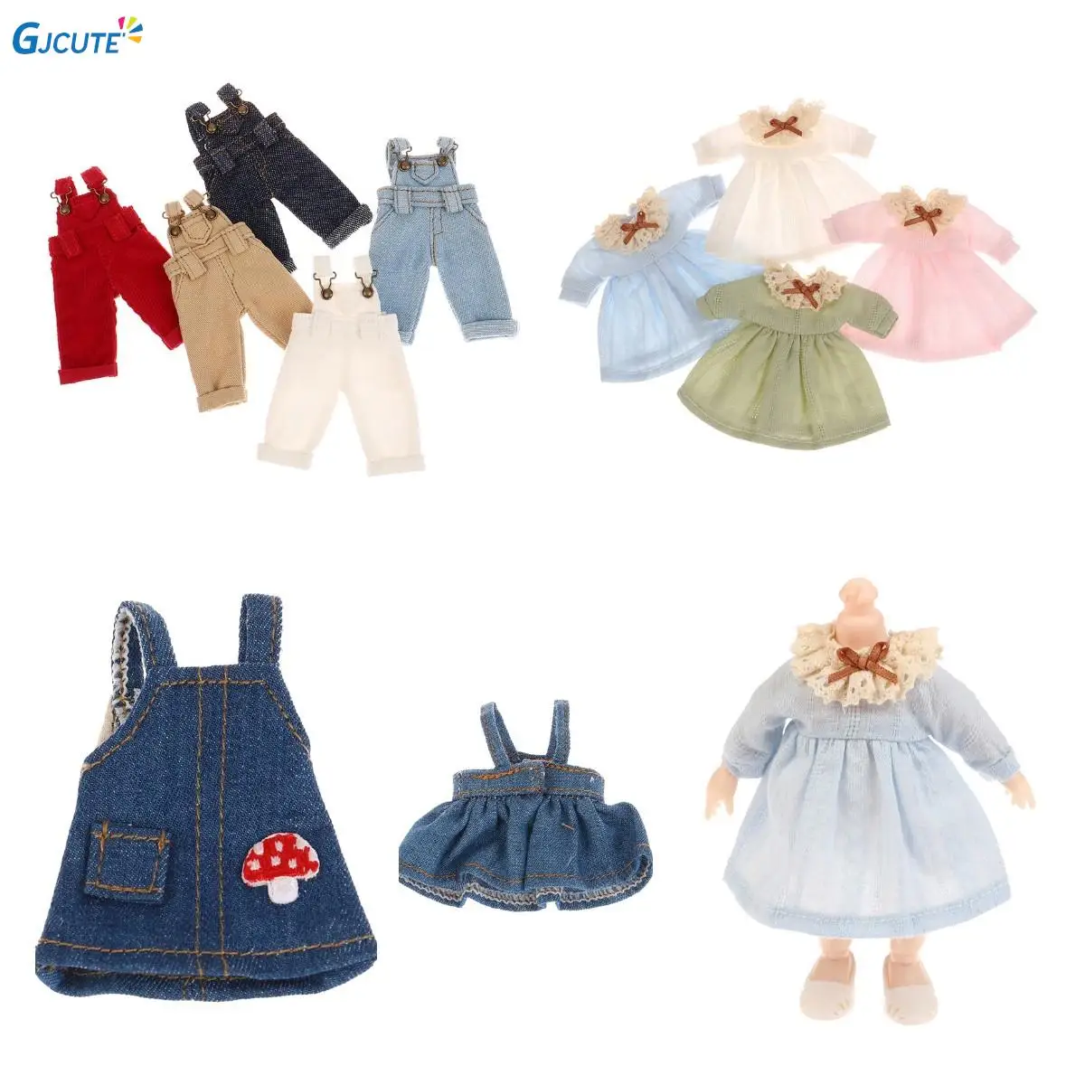 1pc Doll Pajamas Mini Sleepwear Dress Dolls Clothes Accessories For for 1/12 OB11 Doll  Girls Doll Clothes Dress Up Toys