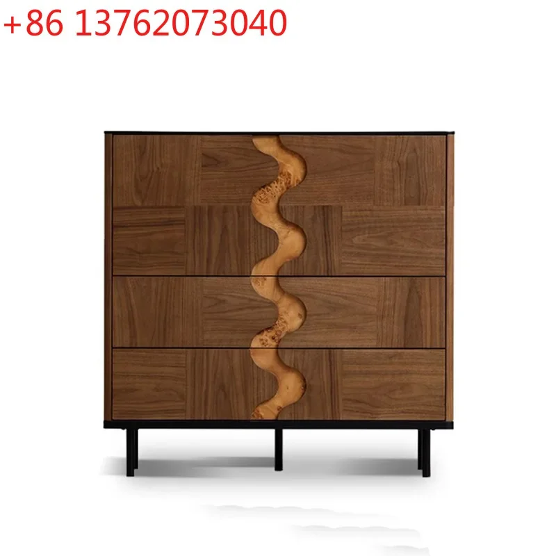 Solid wood dining side cabinet, antique parquet flap cabinet, bucket cabinet, retro wall cabinet