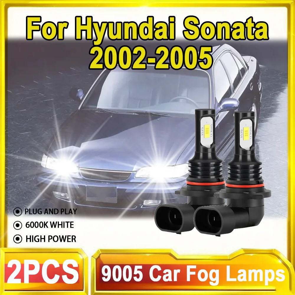 

2X 20000LM HB3 9005 Car Fog Lamps 3570 CSP Chips Auto Fog Lights 90W 360 Degree Lighting For Hyundai Sonata 2002 2003 2004 2005