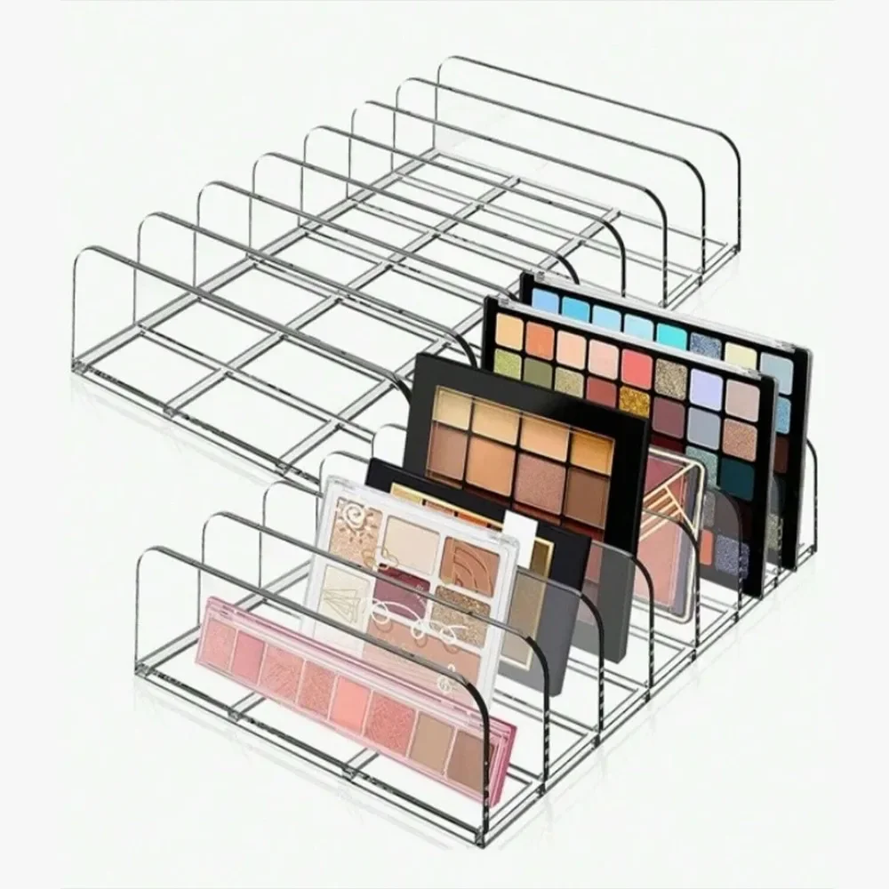 

7-Grids Transparent Makeup Organizer Transparent Powder Box Desktop Drawer Compartment Color Cosmetics Shelf Make Up Organizer