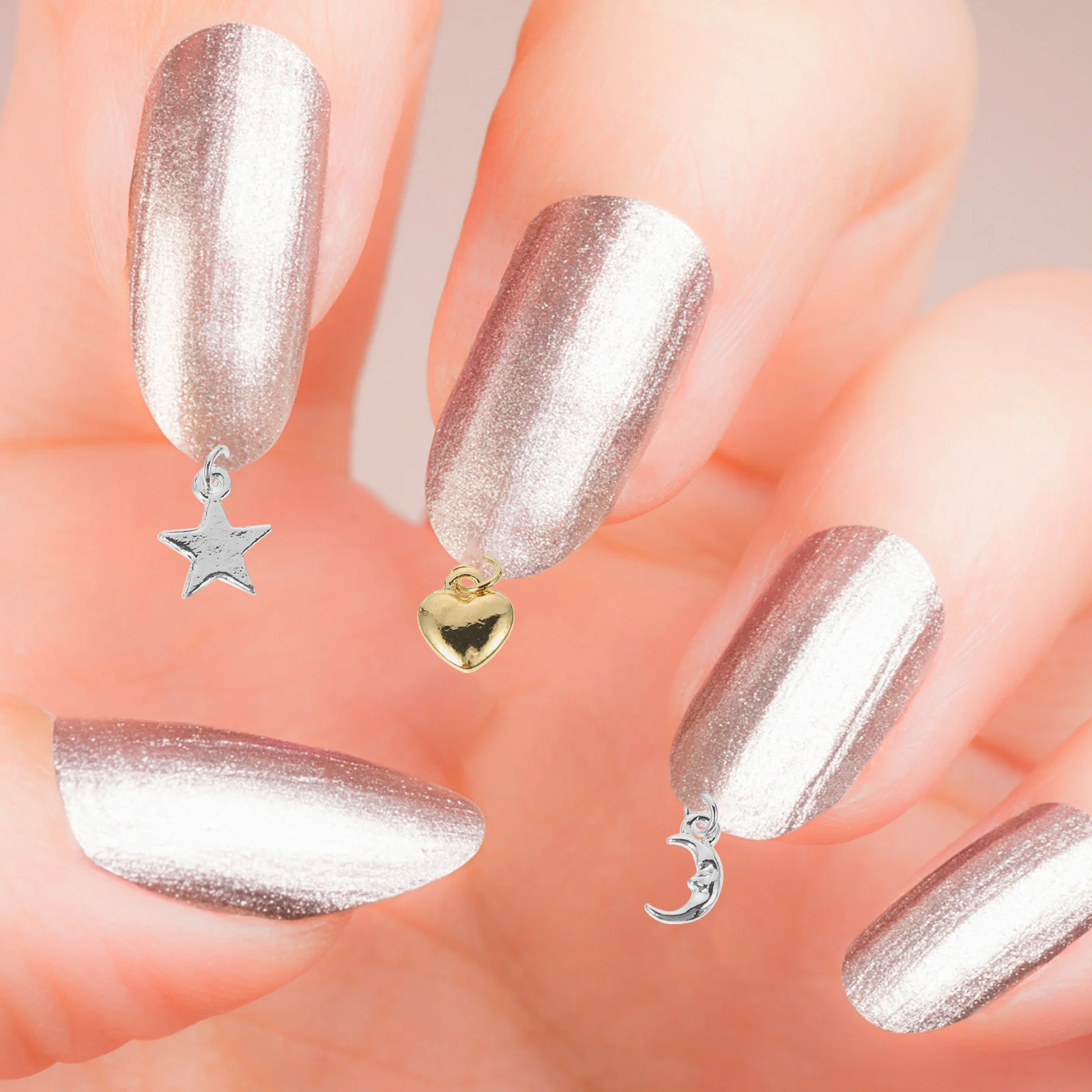 1 set 1 Set Nail Dangle Charms With Drill Tool Compact Manicure Piercing Pendant Kit For Nail Art Diy Decor Accessories