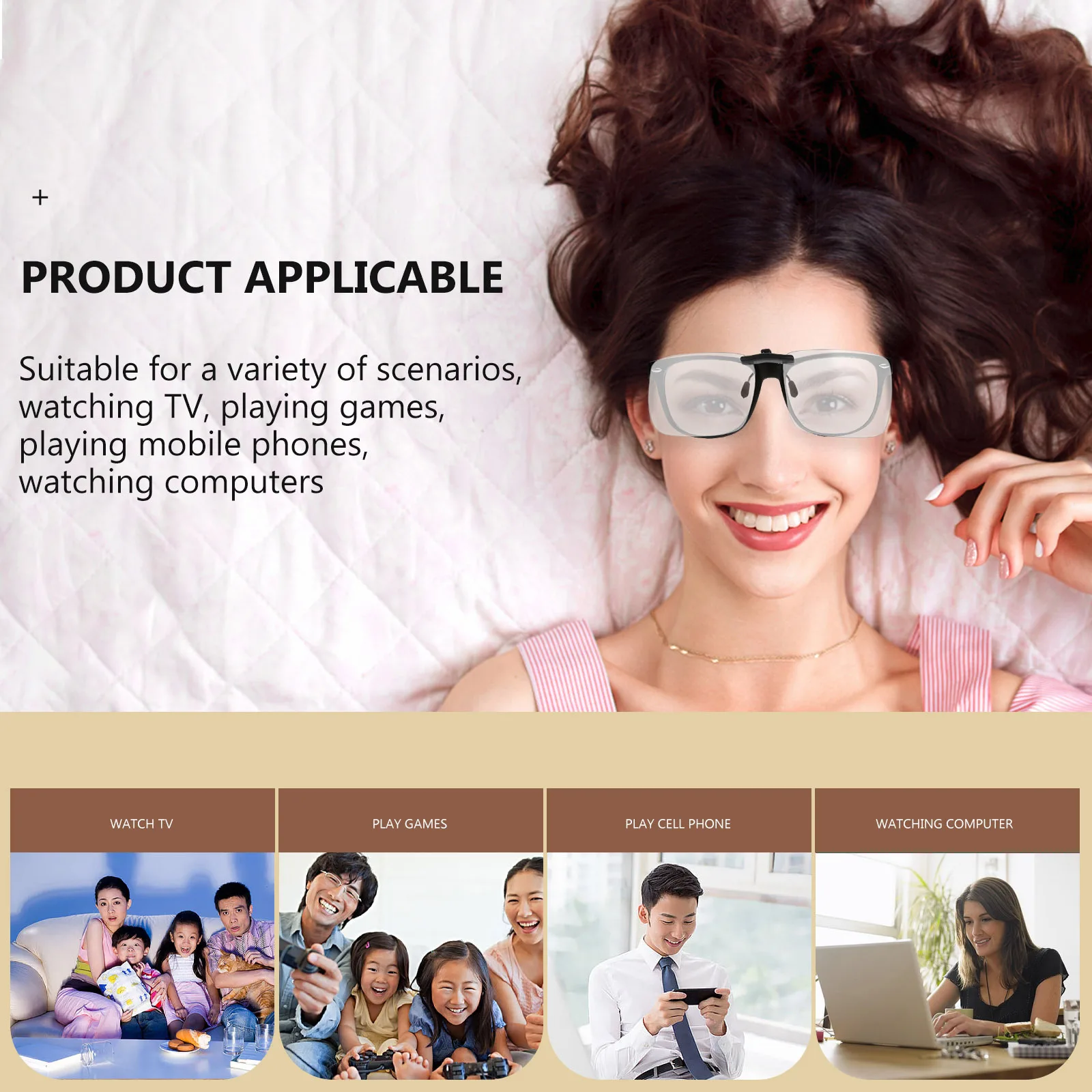 

1Pcs Universal Clip-on Blue Light Blocking Glasses with Round Smooth Edges No Damage to Frames Eye Care Accessory for Daily Wear