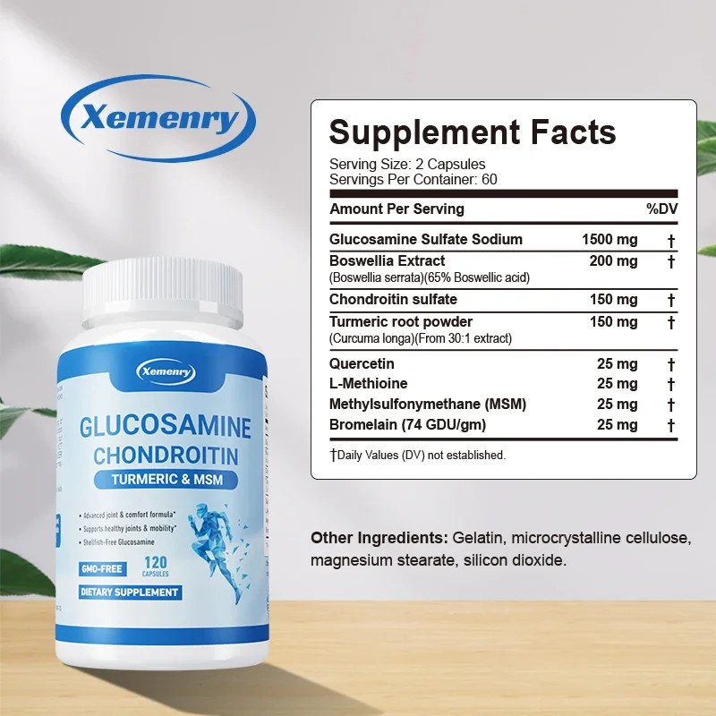 Glucosamine Chondroitin Turmeric & MSM - Supports Joint, Bone, and Cartilage Health, Maintaining Joint Mobility and ComfortSuppl - Image 3