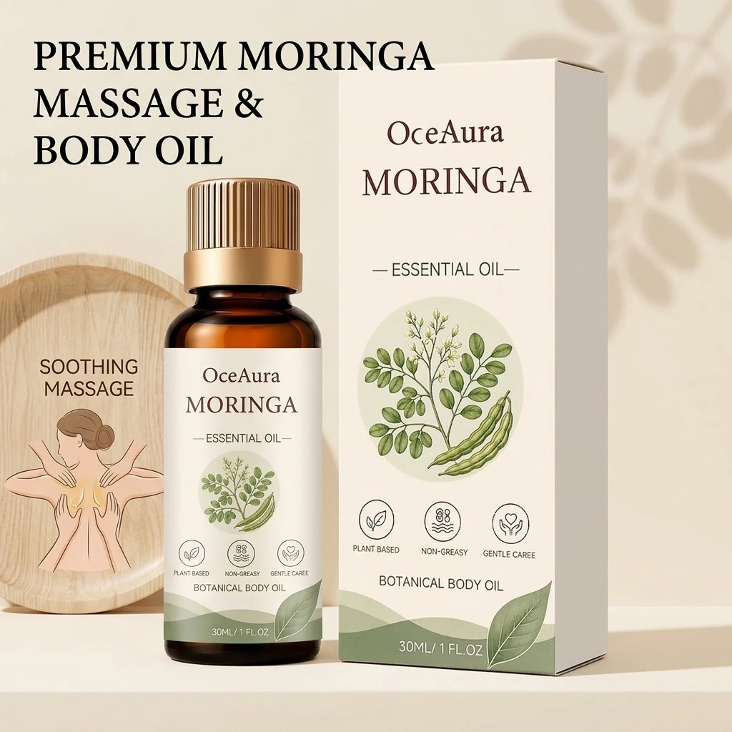 30ml Moringa Berberine Body Massage Essential Oil Refreshing Moisturizing Skin Softening Daily Care for Body