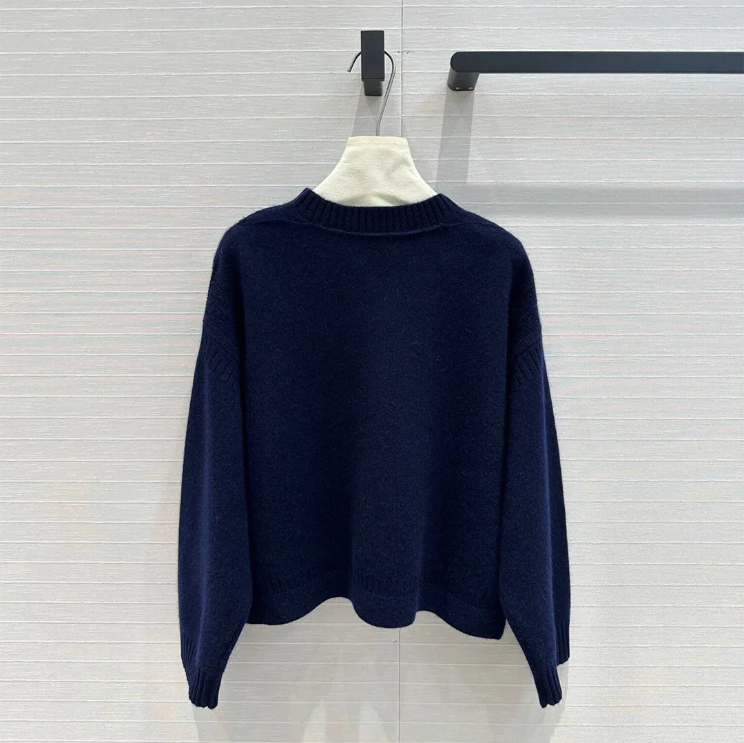 2024 New Autumn Fashion 100% Cashmere Knitted Pullover Women O-neck Long Sleeve Side Buttons Soft Retro Sweater