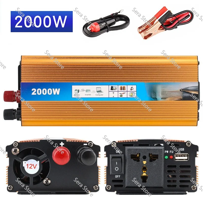 1000W2000W3000W12V/24V to 220V household car outdoor correction wave inverter