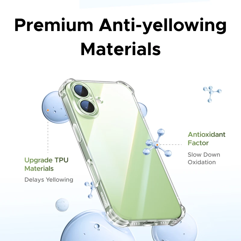 UGREEN ถุงลมนิรภัยสําหรับ iPhone 17 16 15 Pro Max Clear Case โปร่งใสสําหรับ iPhone 16 Pro 17 Air ป้องกันกรณีกันกระแทก