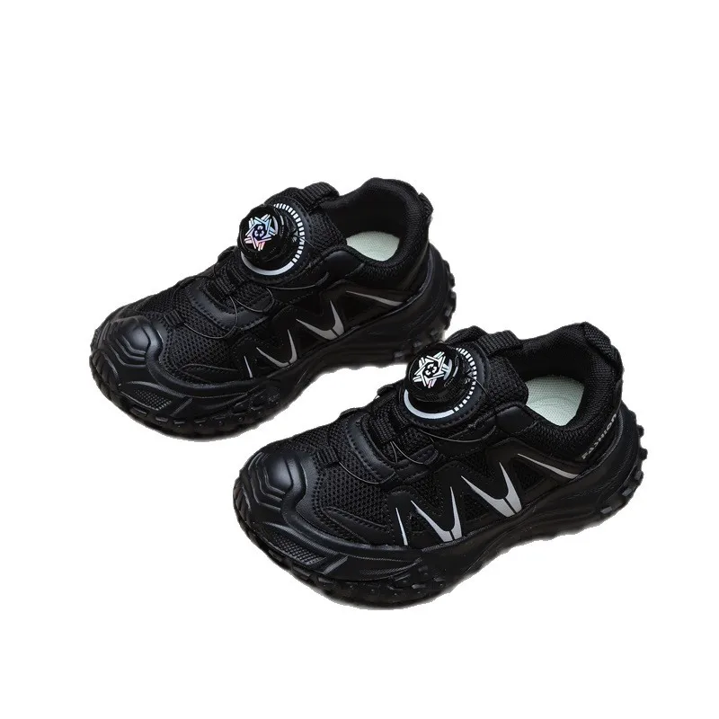 

Children's Boy Girls Swivel Buckle Mesh Breathable Running Shoes Kid Toddler Non-slip Lightweight Training Students Casual Shoes