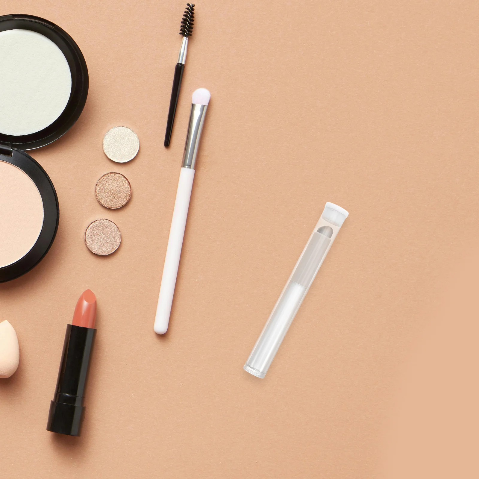 Pequeño cepillo de labios de silicona portátil, aplicador de labios transparente de cabeza redonda para lápiz labial, brillo, bálsamo, máscara, corrector, brocha de maquillaje