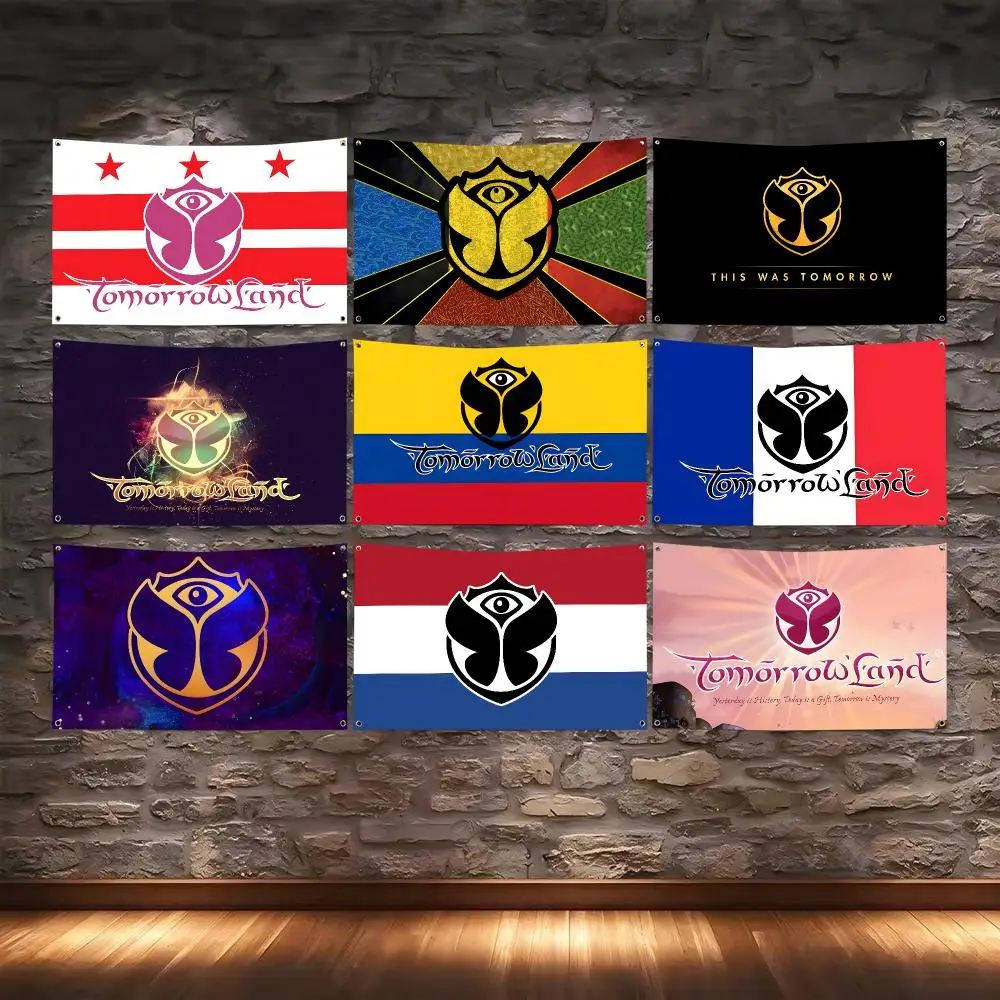 music T-Tomorrowland Flags Camping Outdoor Garden room Bedroom Decor Party Backdrops Wall Art Flags