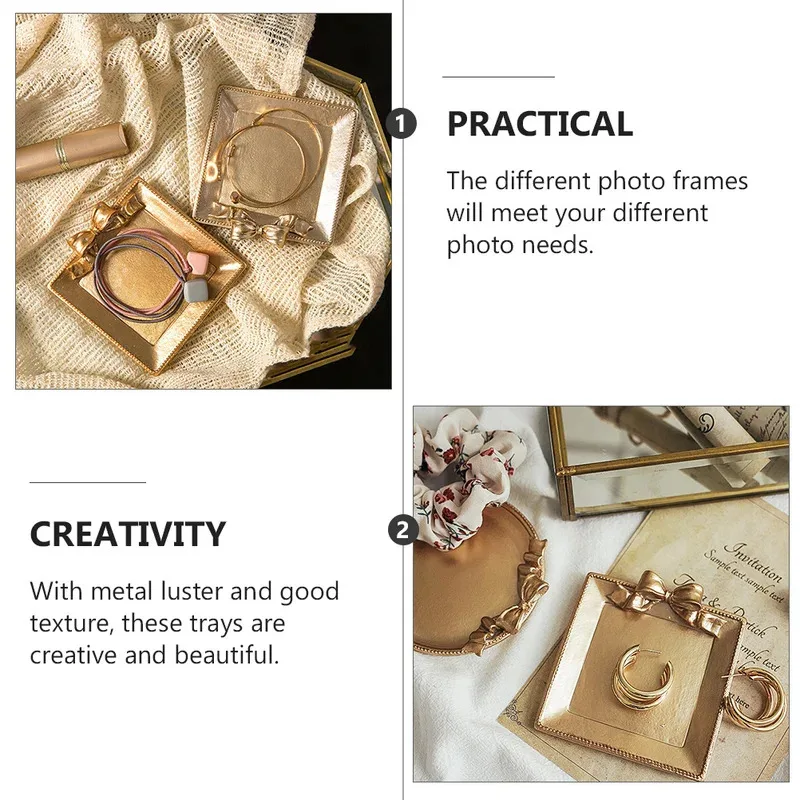 مجموعة واحدة من صواني إبداعية كلاسيكية لإكسسوارات الصور، إكسسوارات صور بريق معدني مستدام من الشمال، حامل مجوهرات للشعر #4