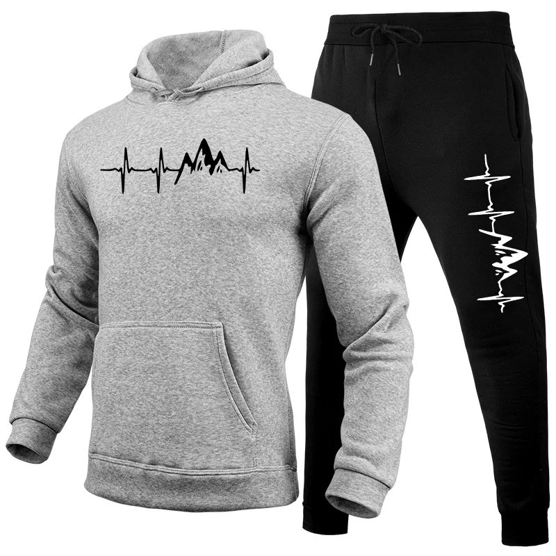 

Fashion Hot Sale Men's Tracksuit Outdoors Men Daily Comfortable Hooded Sportswear and Sweatpants Man Sports Suits Jogging Simple