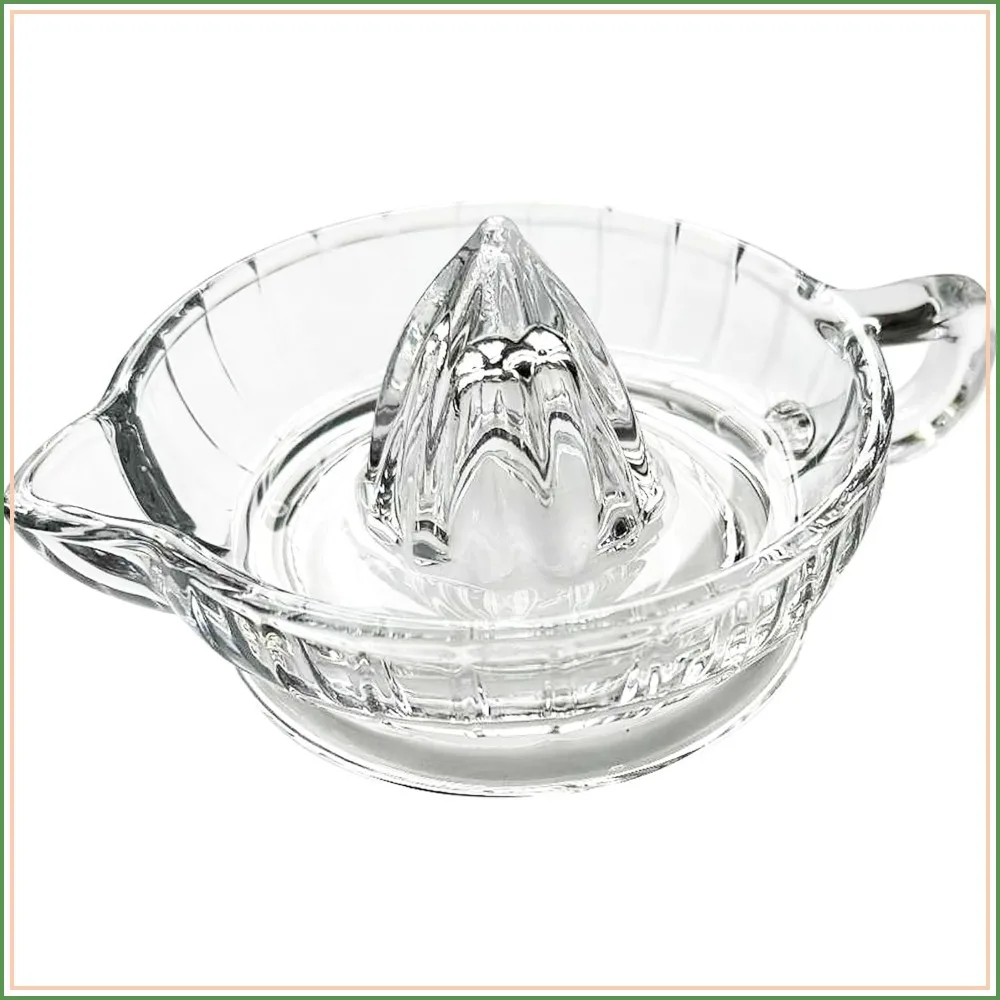 

Glass Manual Juicer for Lemons, Limes, Oranges - Heavyweight, Easy Pour, Dishwasher Safe