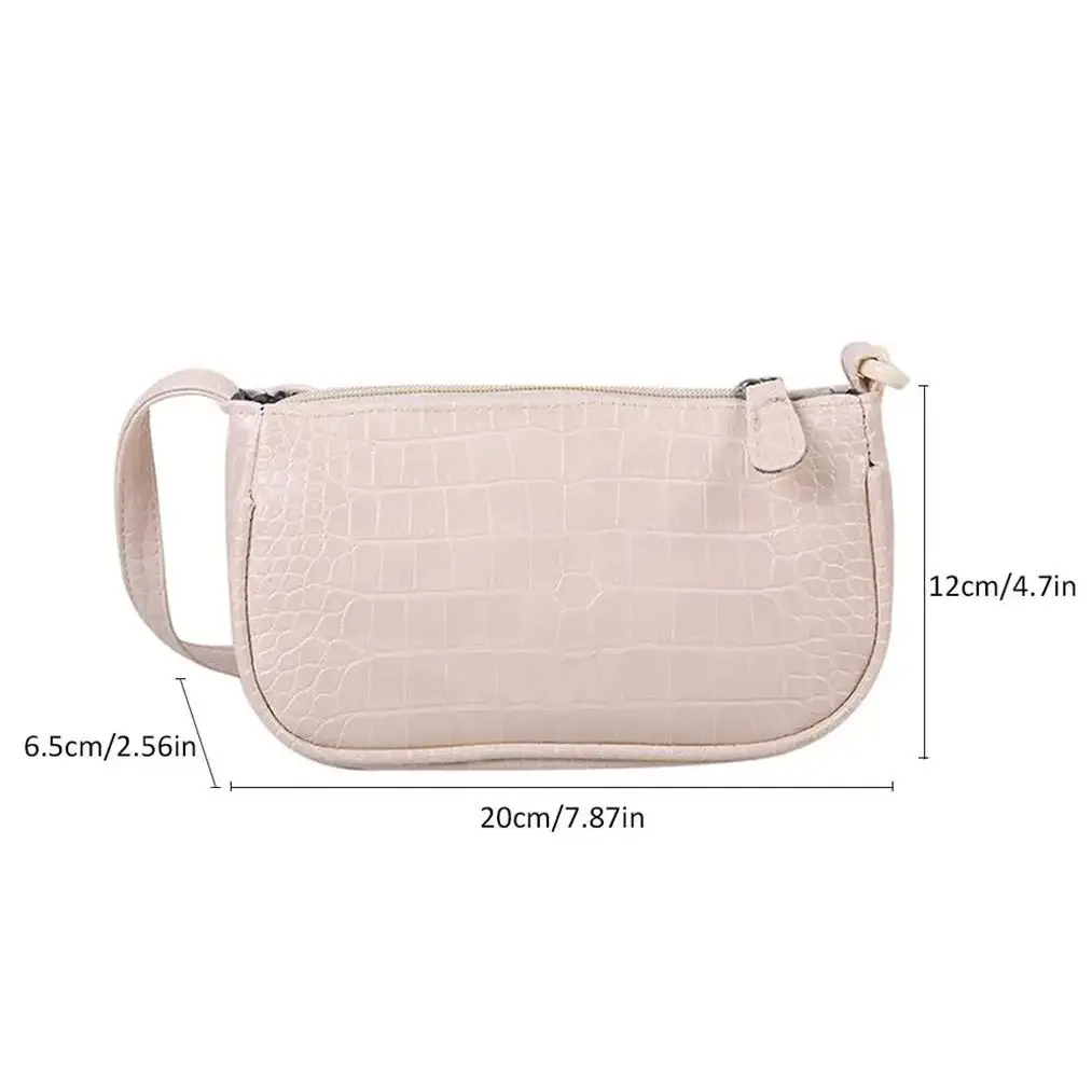 Women’s Vintage Crocodile Pattern Bag Fashion Women PU Leather Hobo Pillow Bag Handbags Elegant Underarm Bag Shoulder Bag