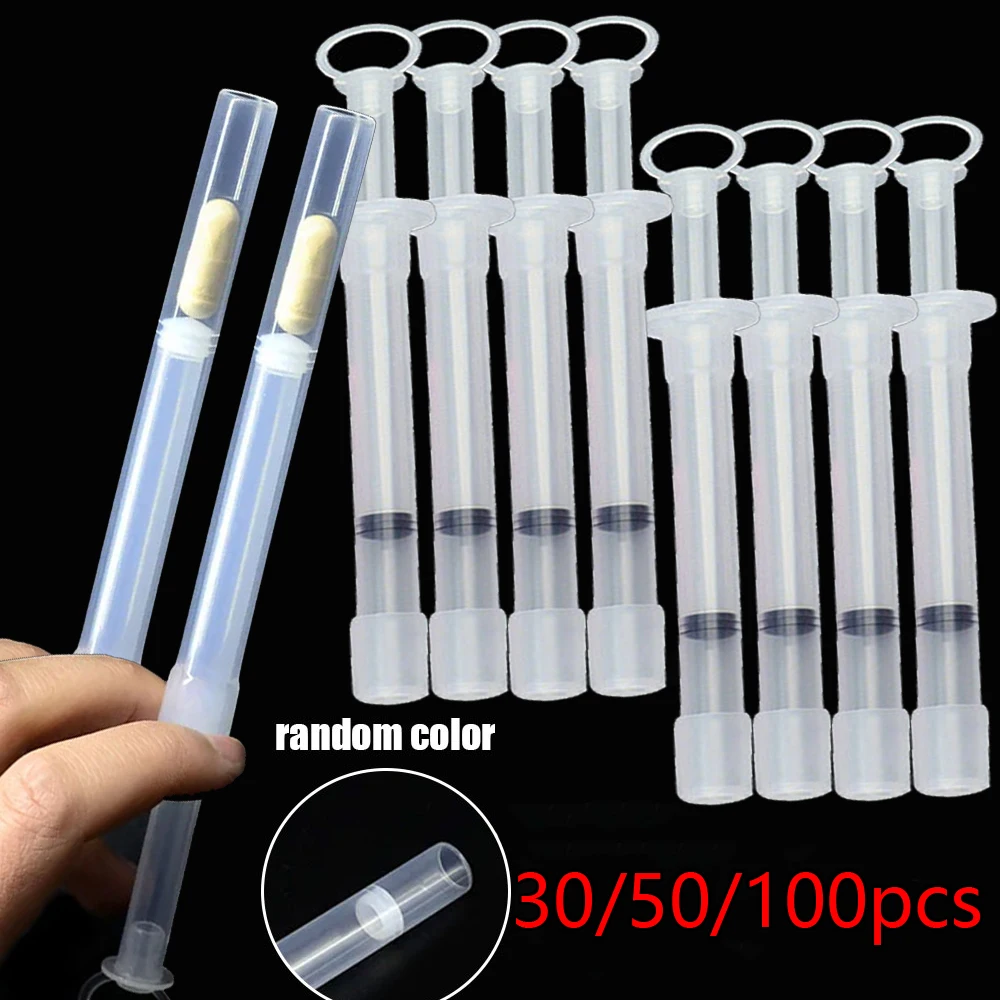 30/50/100pcs for Pills Disposable Vagina Detox Suppositories Applicator Medical PP Capsule Applicators Available