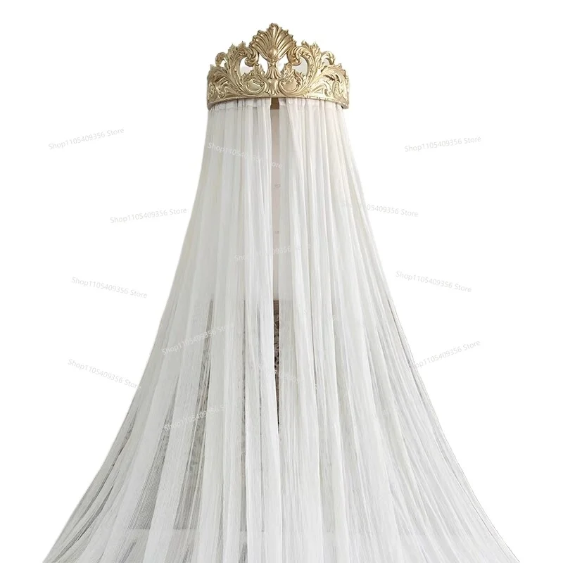 Bed Curtains, Palace Bedside Mosquito Nets, Princess Bedside Curtains, Sheer Decorative Gauze Curtains, Bedroom Bed Crowns