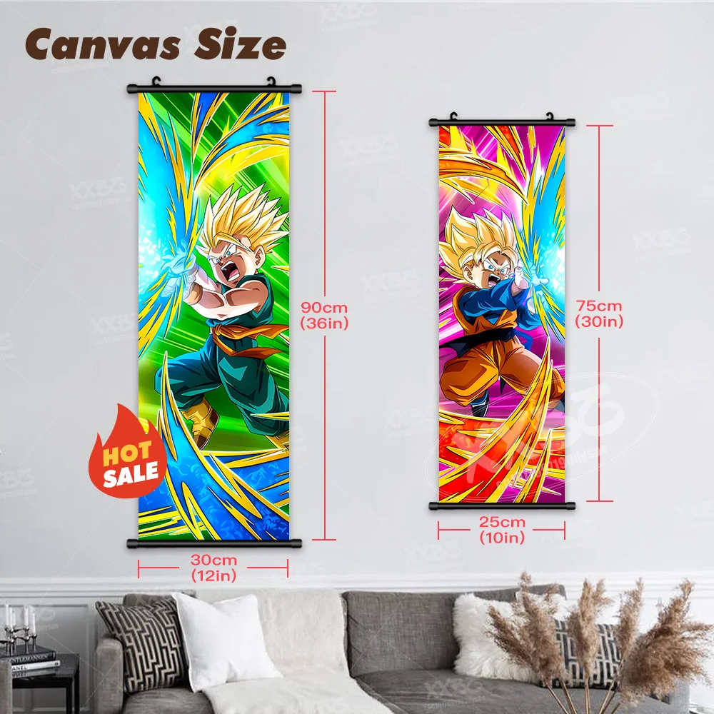 Dragon Ball Poster Anime Home Dekoration Vegeta Hängende Malerei Majin Buu Scroll Bilder Leinwand Wand Kunstdruck Für Wohnzimmer – Detail 4
