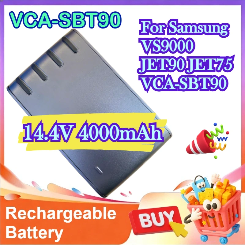 

14.4V 4000mAh Li-ion Replacement Battery for Samsung VS9000 JET90 JET75 VCA-SBT90 Handheld Vacuum Cleaner