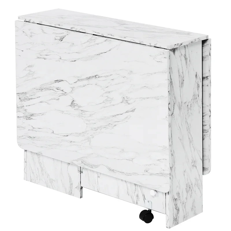 Kitchen Furniture Space Saving Marbled Folding Table