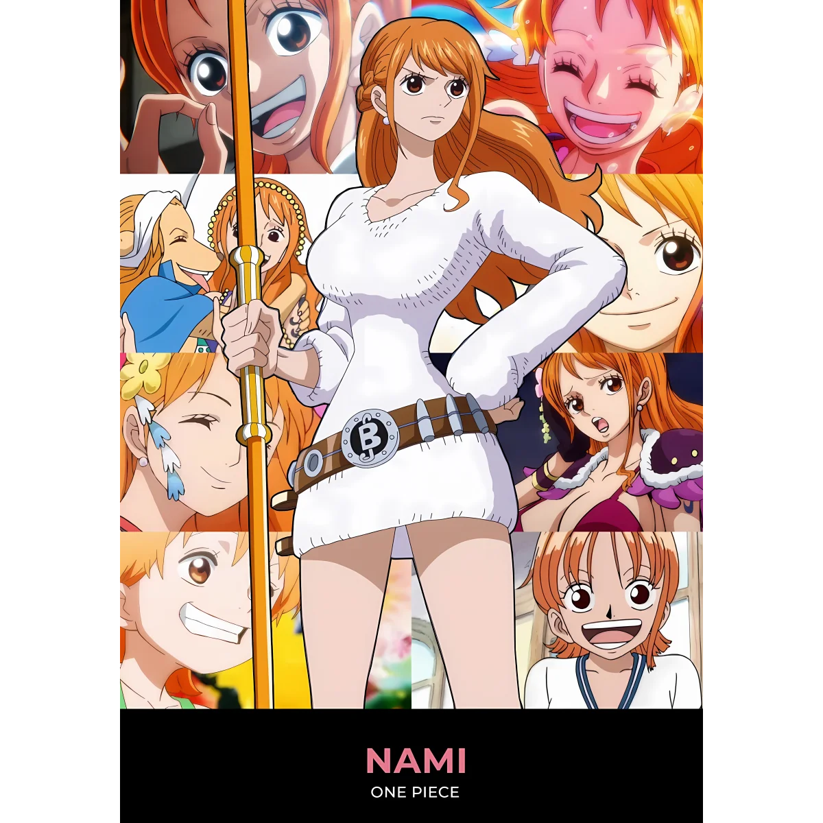 One Piece Nami Cartoon Canvas Frameless High-definition Art Poster