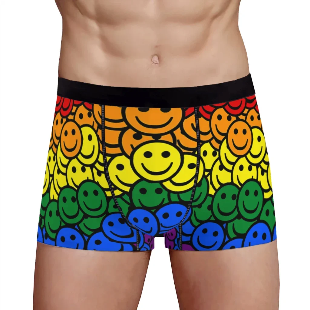 Smile Pride Edition LGBT Underpants Homme Panties Men's Underwear Print Shorts Boxer Briefs