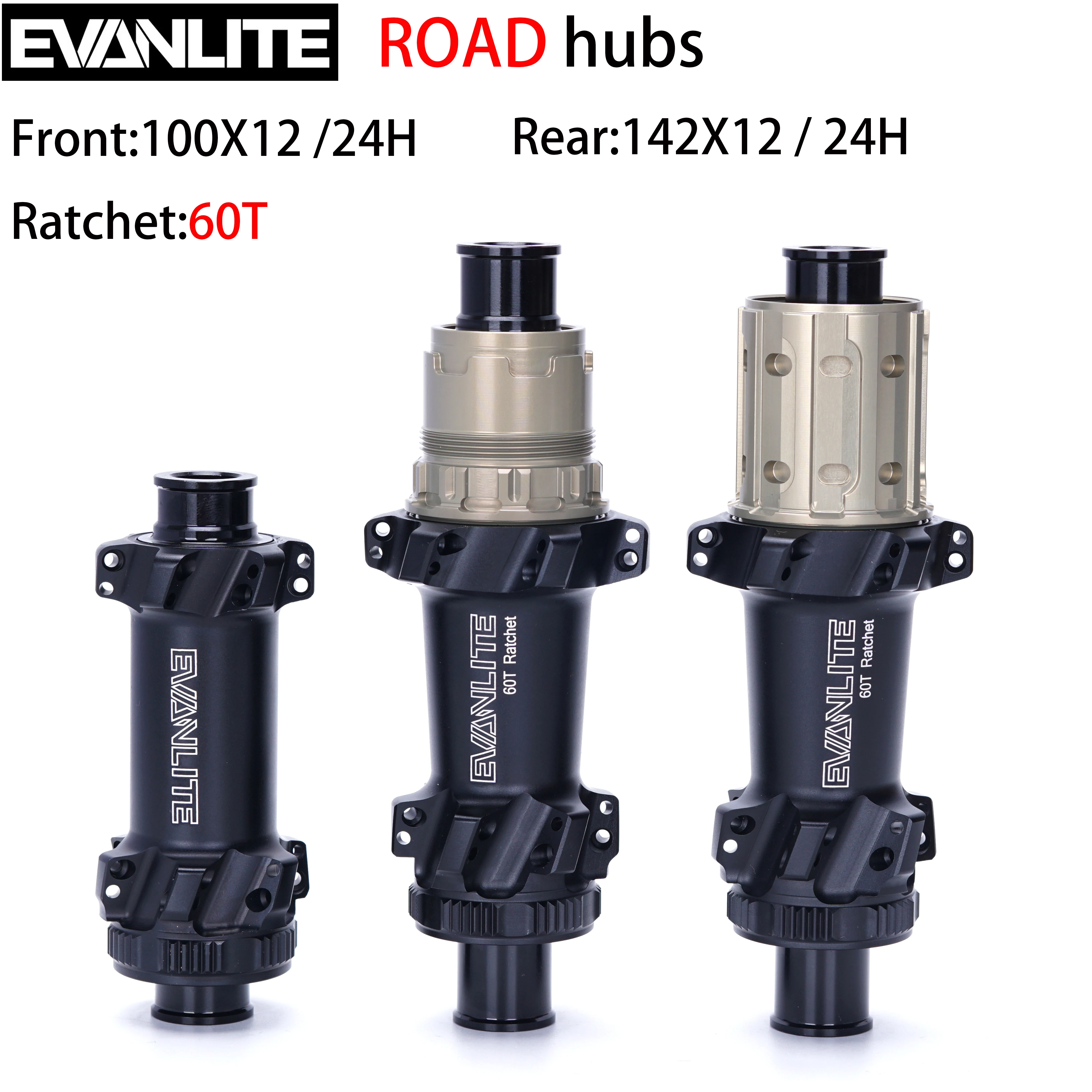 

EVANLITE Star Ratchet Road DISC Brake Straightpull Hub 100x12/142x12mm 24 Hole Light 270g Road 60T Ratchet Hubs ENDURO