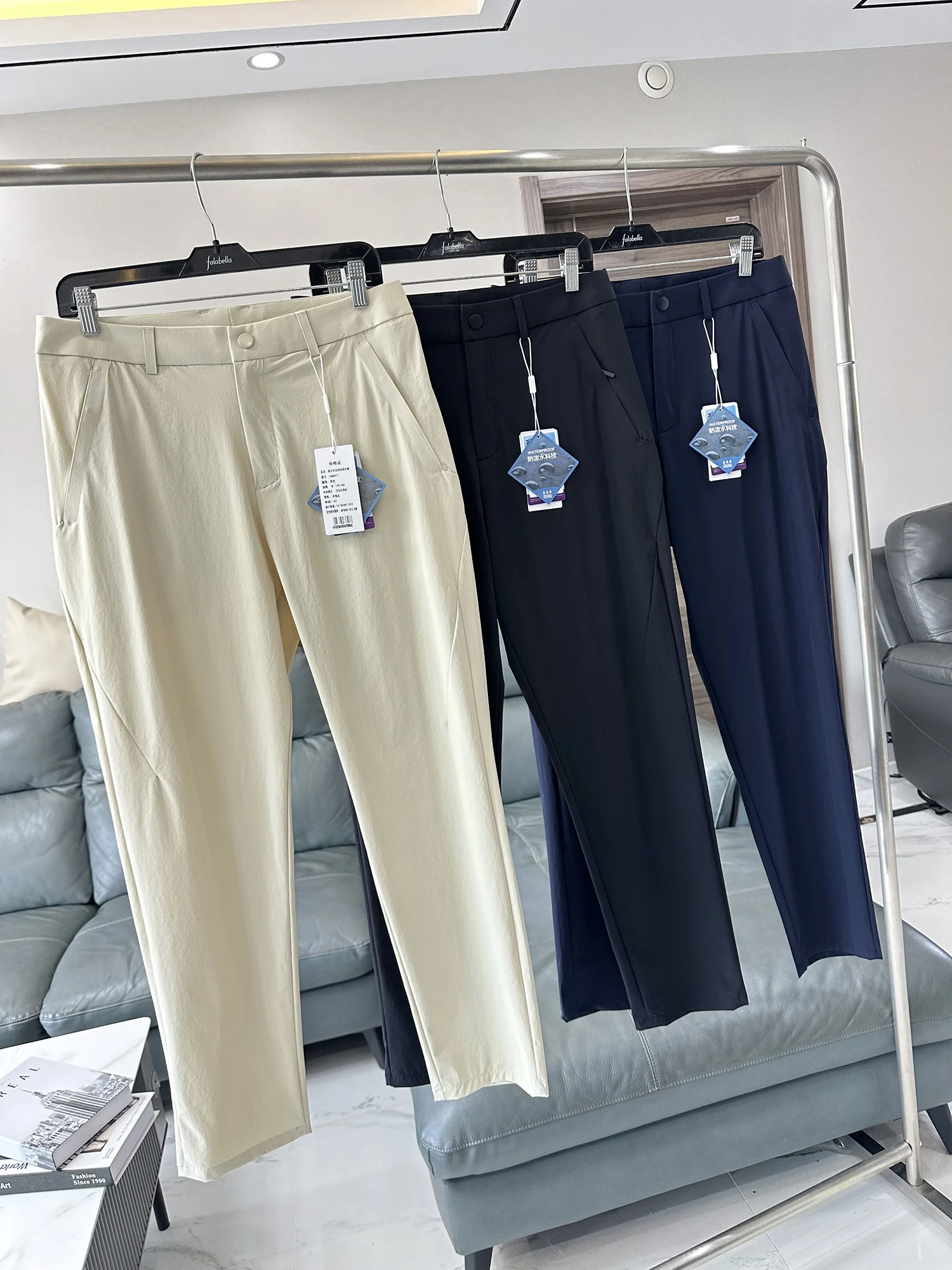 

Lightweight Breathable Men's Casual Pants Outdoor Golf Busin Commuting Soft ell Trousers Waterproof Polyester Nylon